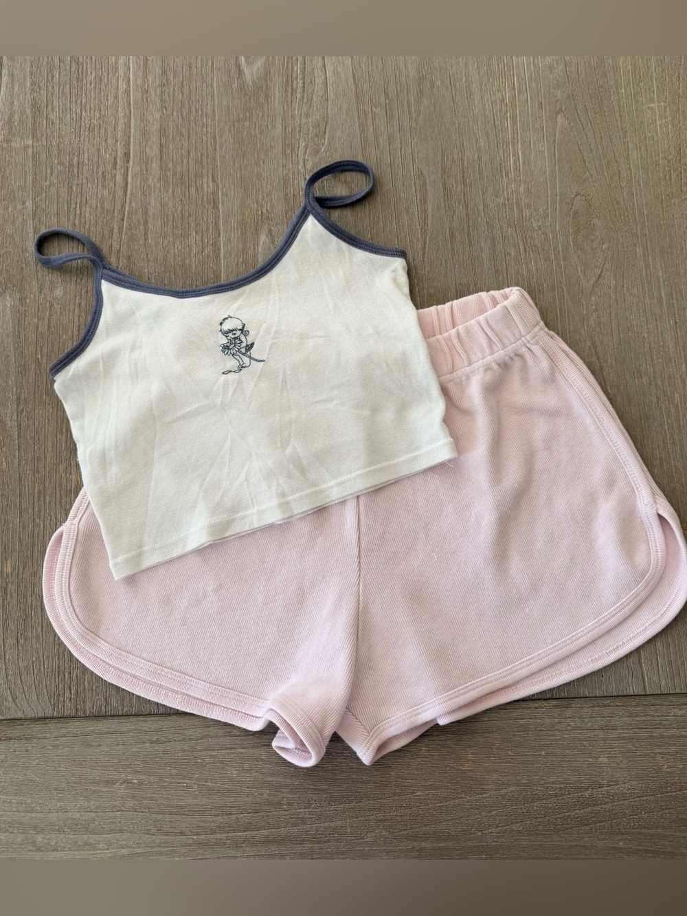 Brandy Melville Angel Baby Tank John Galt Shorts Bundle set of 2